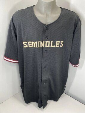 Mitchell & Ness Men’s FSU Seminoles Mush Button-Up Jersey Shirt Size 2XL Black